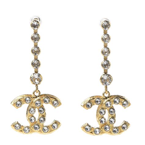 chanel crystal earrings|chanel crystal drop earrings.